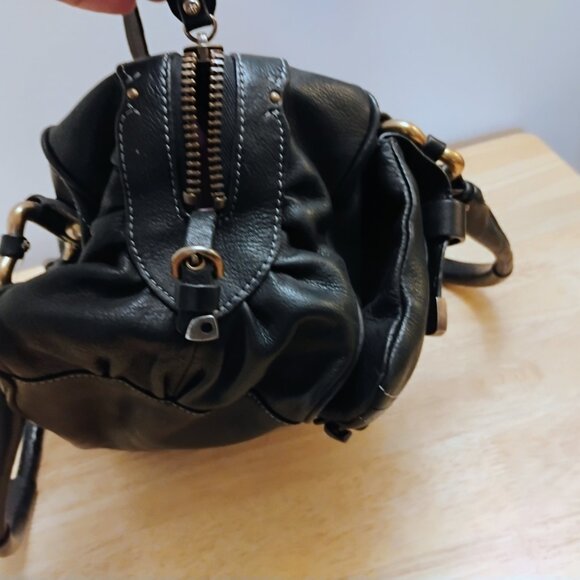 Juicy Couture BLACK LEATHER satchel Logo legacy Bag purse  ICONIC - Picture 12 of 13